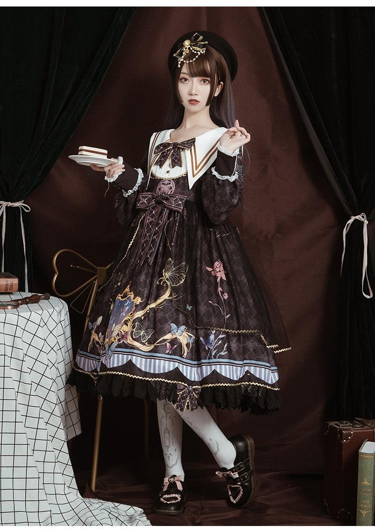 OCELOT - Classic Lolita OP Sailor Collar Elegant Lolita Dress