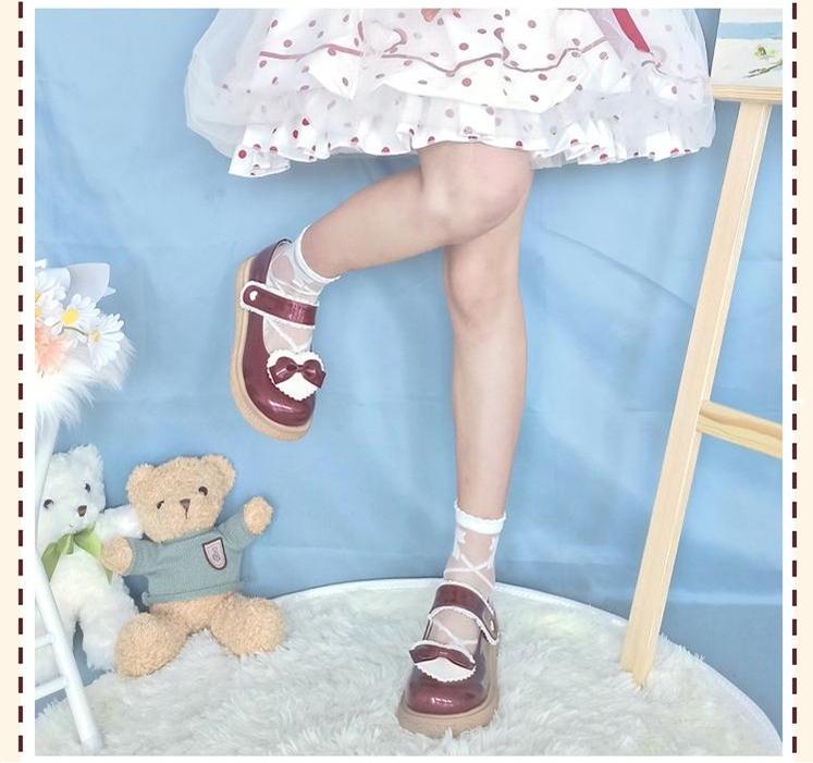 Lixing Luo - Cute Milkmaid Round Toe Multicolor Lolita Shoes