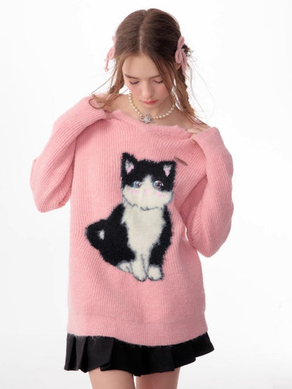 Soft thick thin cute cat sweater【s0000006144】