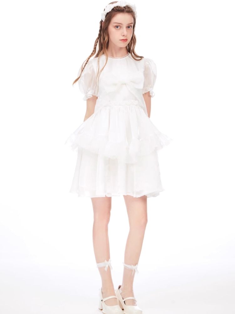 Bubble Sleeve Puffy Cake Dress【s0000006956】