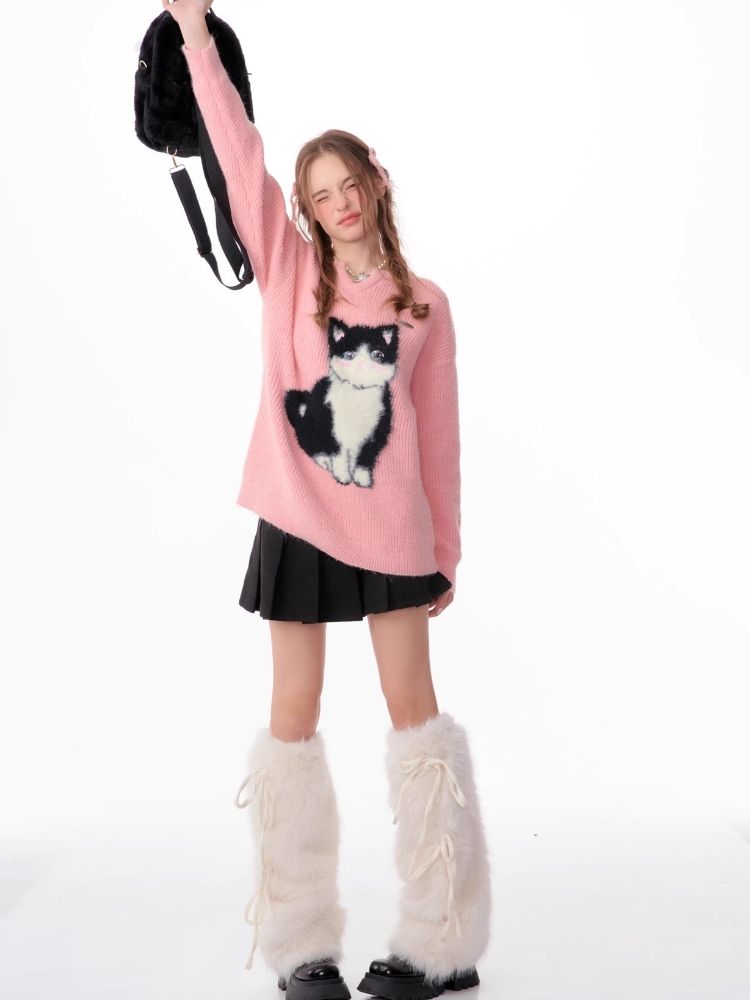 Soft thick thin cute cat sweater【s0000006144】