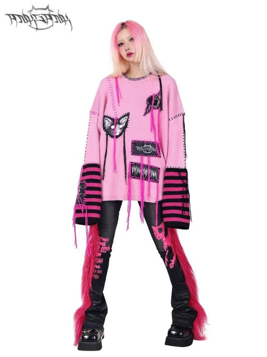 Street Y2K Striped Sweater【s0000006133】