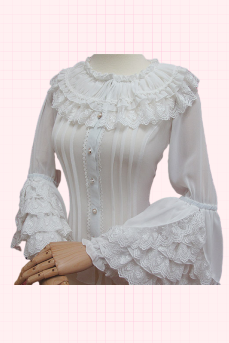 Yilia - Retro Princess Long Sleeve Lolita Blouse
