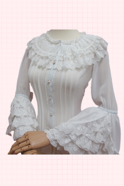 Yilia - Retro Princess Long Sleeve Lolita Blouse