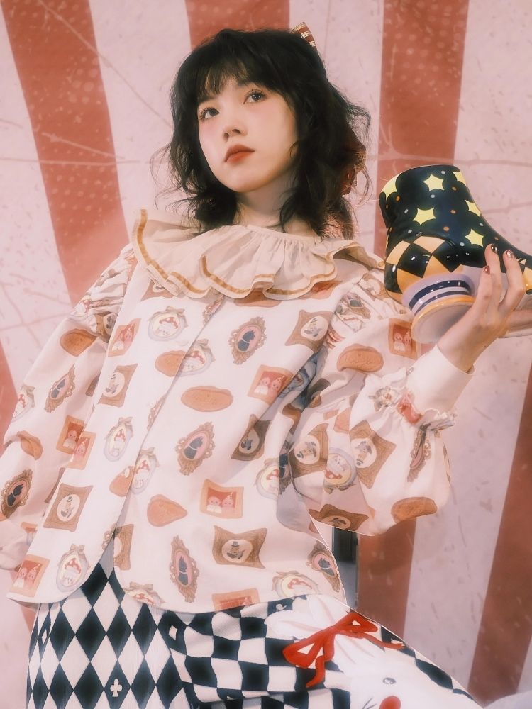 Lace collar shirt【s0000003607】