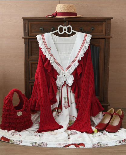 MIST - Sunset Bouquet - Elegant Lolita Cardigan, Flounce Hem