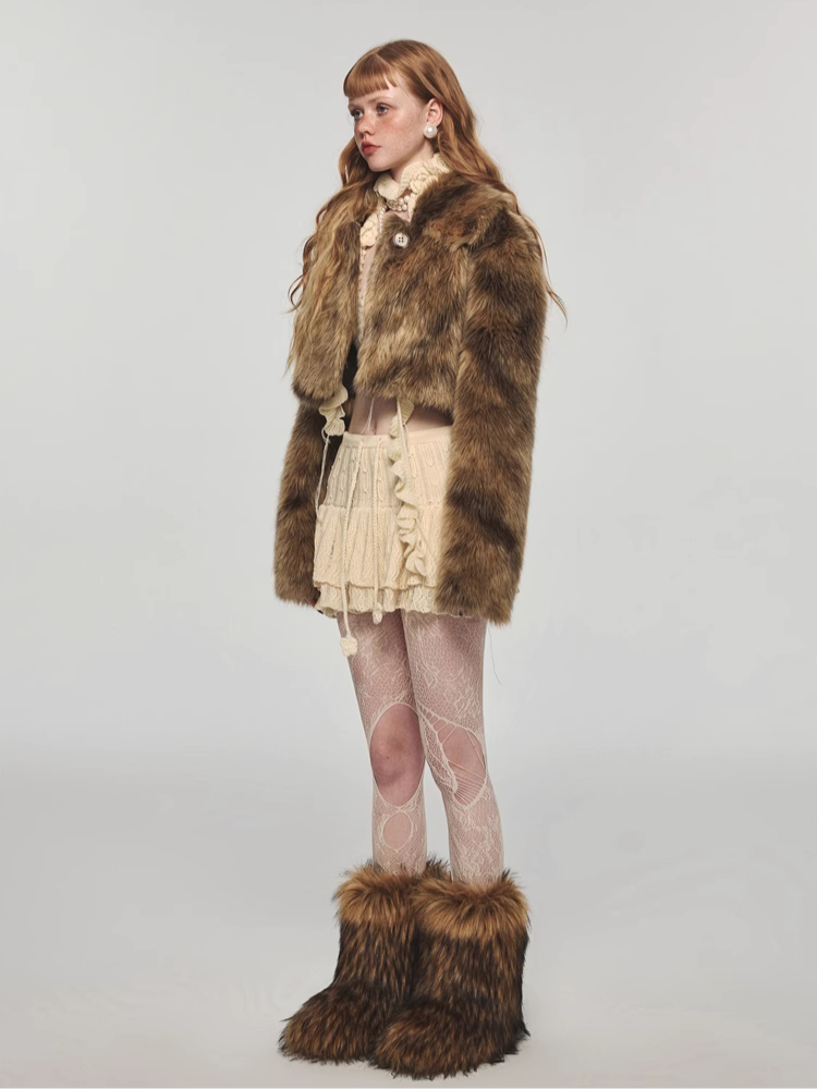 Warm short fur jacket【s0000004137】