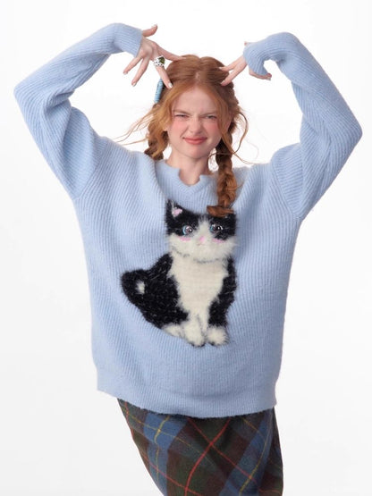 Soft thick thin cute cat sweater【s0000006144】