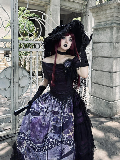 Krncrlo - Laocoon - Gothic Lolita SK Suit With Purple Snake & Apple Print