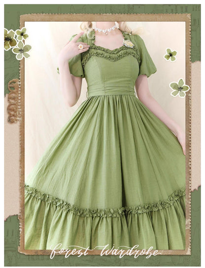 Forest Wardrobe - Forest Pastoral - Elegant Lolita Square Neck Long OP