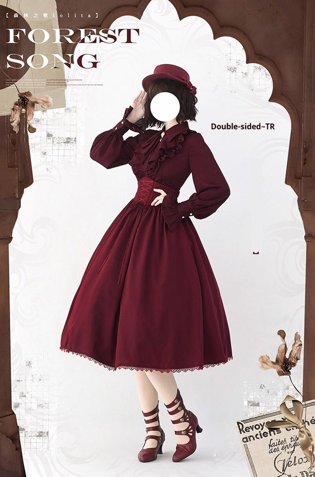 Forest Song - Astris - Classic Lolita SK Double-sided Wearing Fishbone Skirt