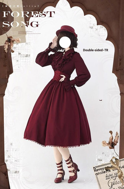 Forest Song - Astris - Classic Lolita SK Double-sided Wearing Fishbone Skirt