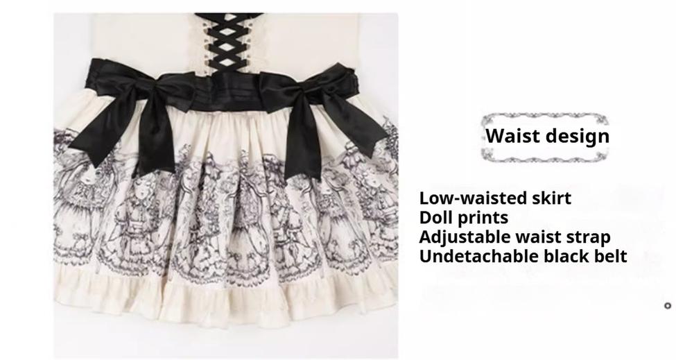 With PUJI - Doll Night - Vintage Twin Lolita OP Dress Embroidered Doll Dress