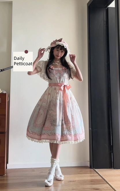 Moon River - Swan Lake Mirror - Pink Sweet Lolita Print JSK Dress