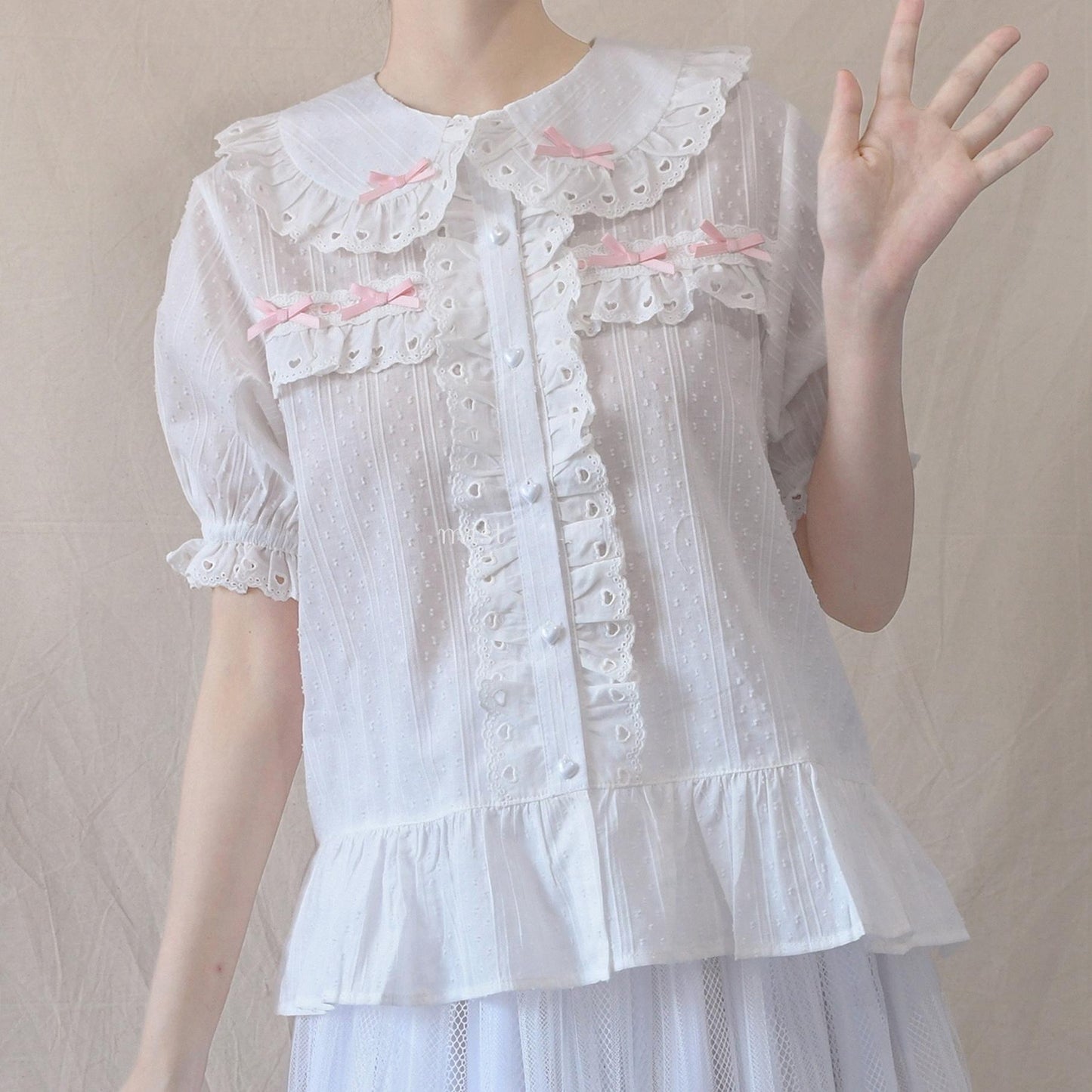 MIST - Cotton Sweet Lolita Blouse, Peter Pan Collar