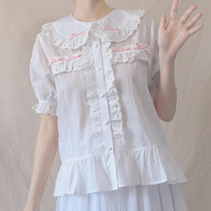 MIST - Cotton Sweet Lolita Blouse, Peter Pan Collar