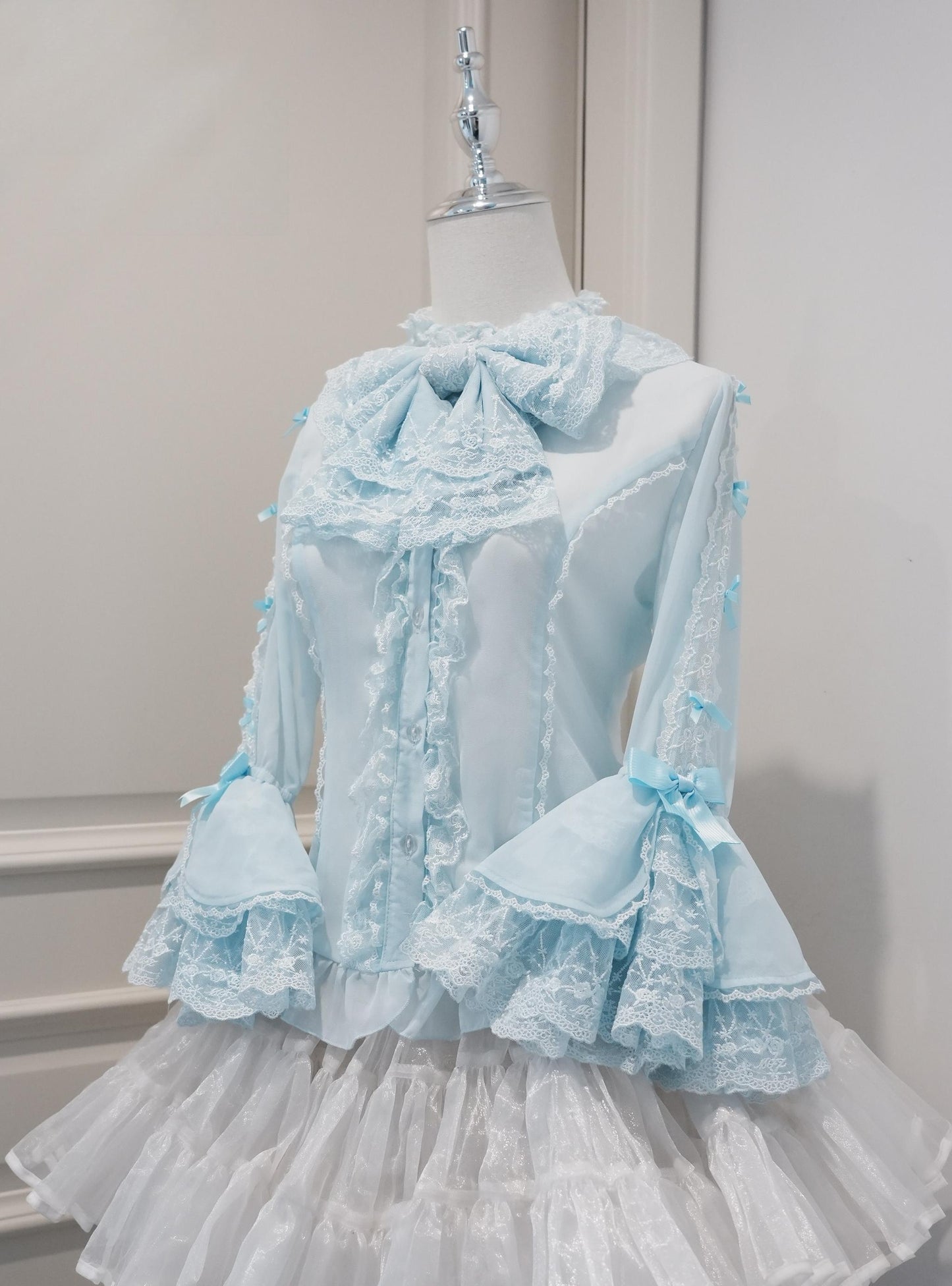 Mengfuzi - Dream Paradise - Chiffon Sweet Lolita Blouse With Half Princess Sleeves