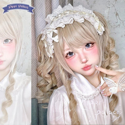 Pippi Palace - Retro Lolita Wig Double Ponytail Sweet Lolita Curl Wig