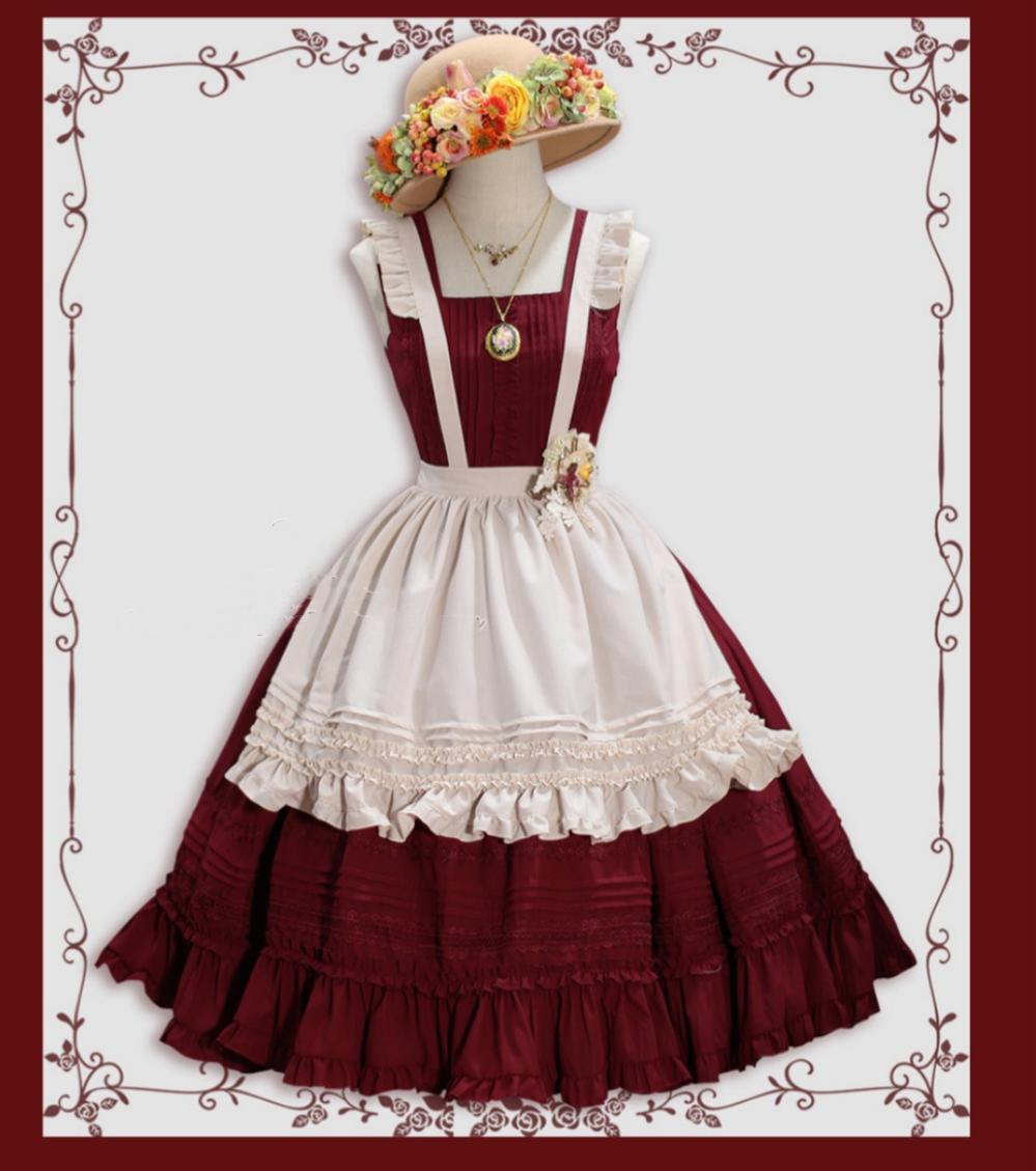 Tiny Garden - Nocturne Reminiscence - Elegant Lolita JSK Dress Multi-Wear Apron Dress Set