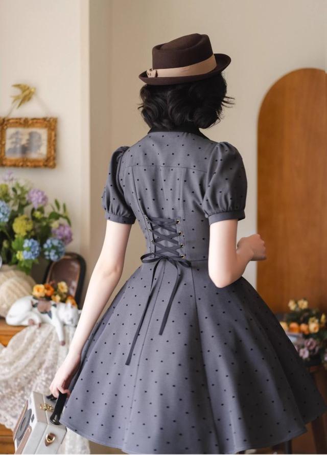 Forest Wardrobe - Forest Polka-Dot - Classic Lolita OP Dress With Polka Dots & Pockets