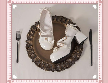 Milk Bun Bunny - Sweet Lolita High Heel Bow Princess Lolita Shoes