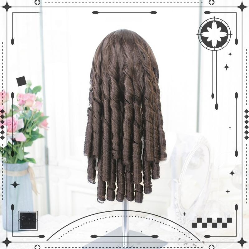 Dalao Home - Classic Brown Lolita Wig with Roman Roll