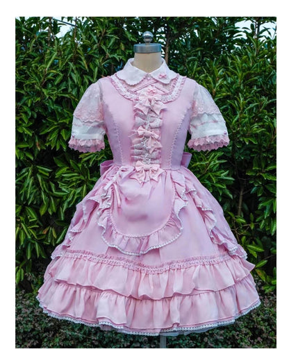 Catlow Rabbit - Black Lolita Doll OP/JSK with Adjustable Elasticity