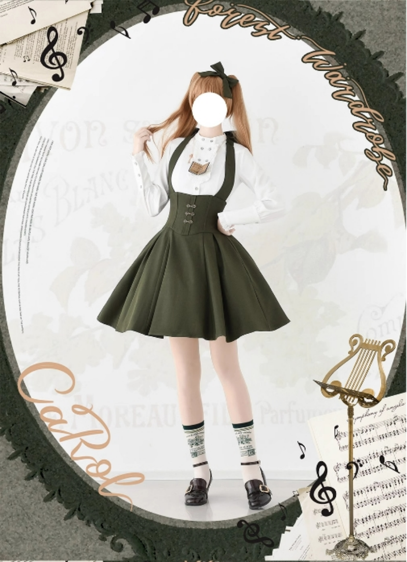 Forest Wardrobe - Vintage Lolita Fishbone Halter SK, Autumn Jacket