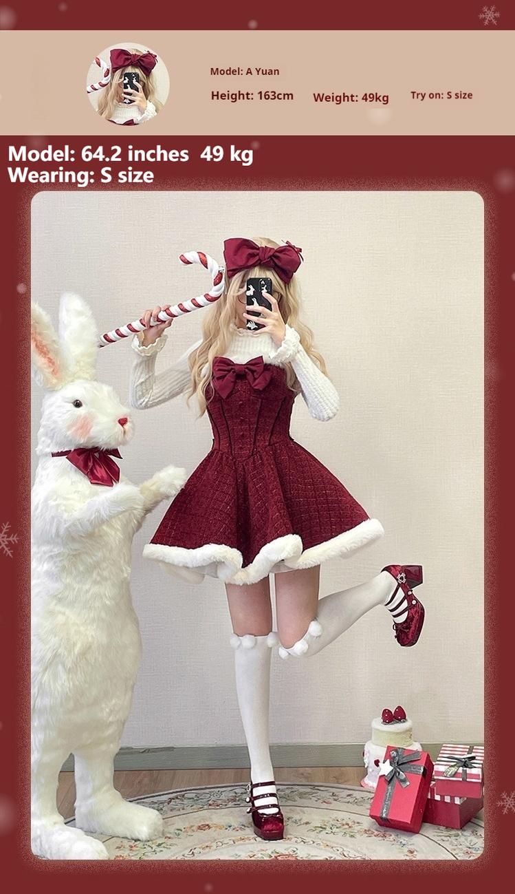 Tan Tuan - Winter Lolita Dress New Year Lolita JSK Plush Cape Set