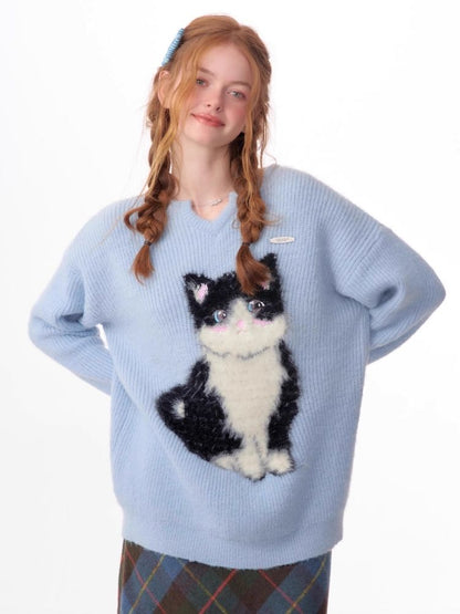 Soft thick thin cute cat sweater【s0000006144】