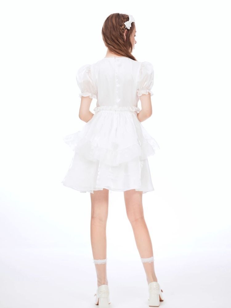 Bubble Sleeve Puffy Cake Dress【s0000006956】