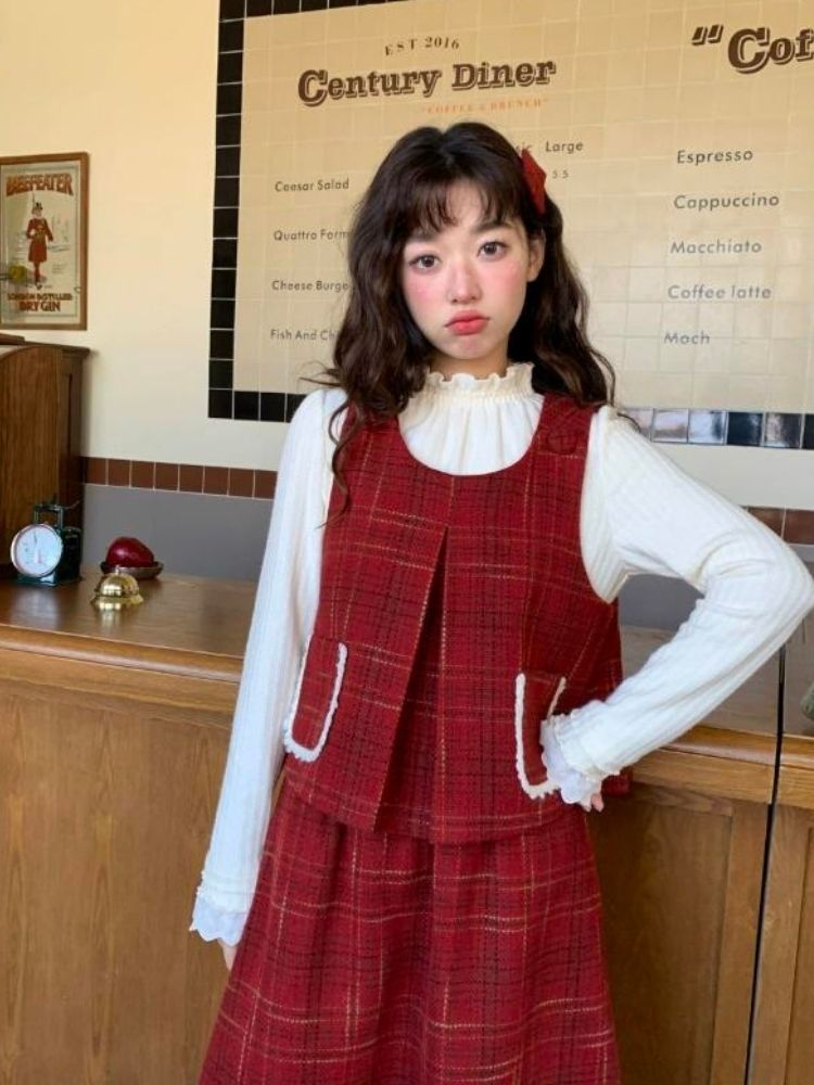 Holiday Vibe Sense Plaid Two Piece Set【s0000005875】