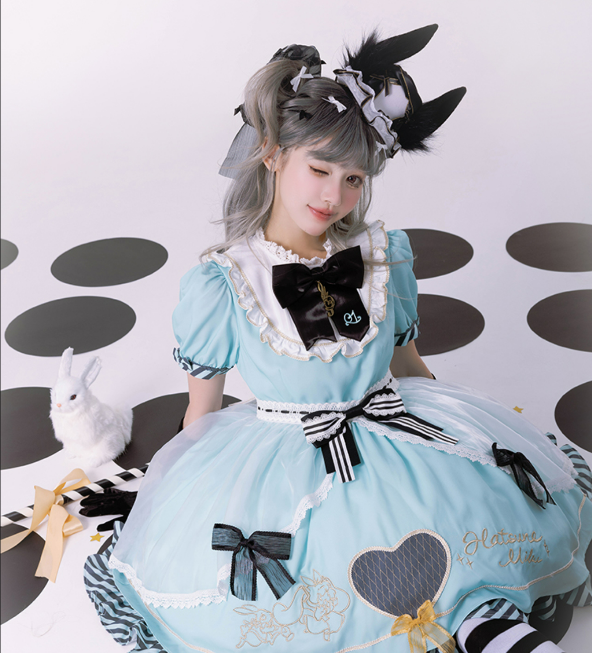 Confession Balloon - Alice in Wonderland - IP Collab Sweet Lolita OP Dress and KC