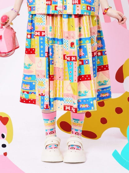 Original print cute Showa skirt【s0000002874】