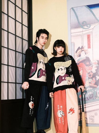 Jacquard Retro Couple Sweater【s0000003619】