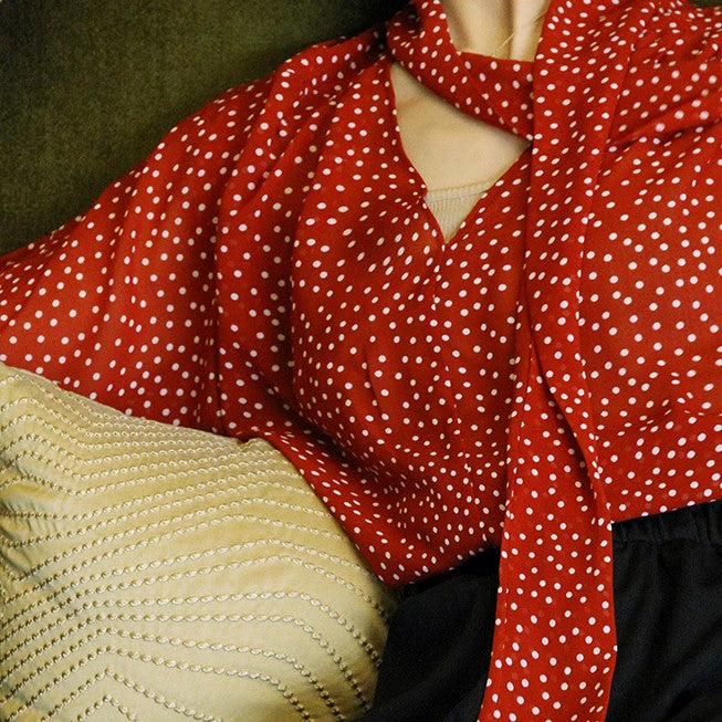 Lady's Polka Dot Retro Blouse