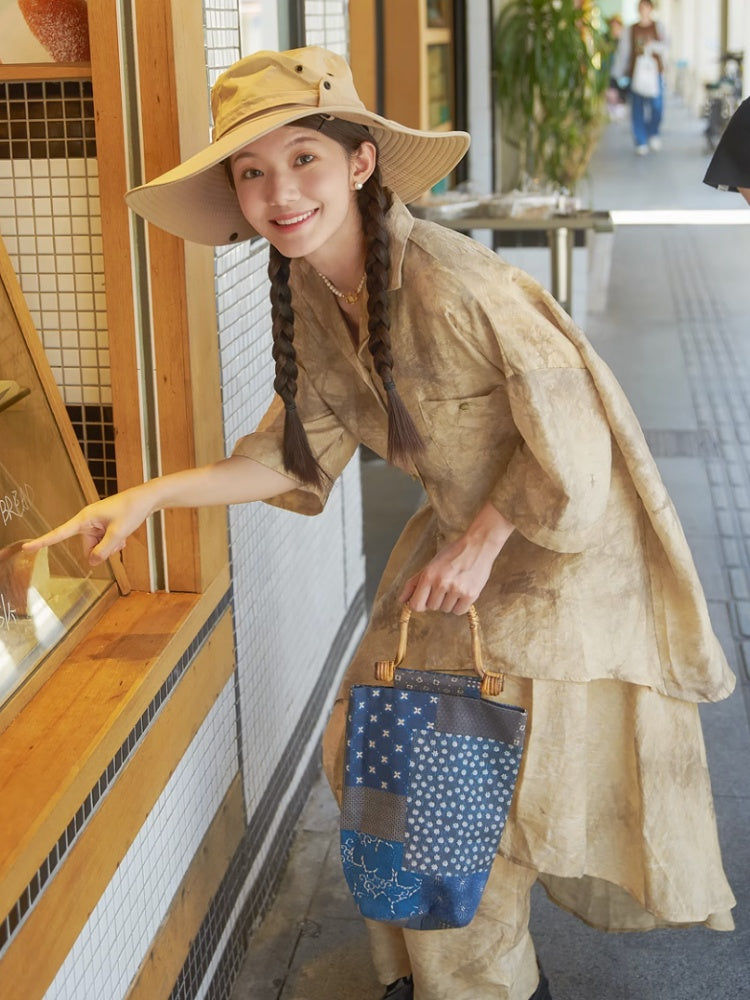 Jacquard Retro Chinese Style Loose Shirt & Pants Skirt Set Up【s0000002978】