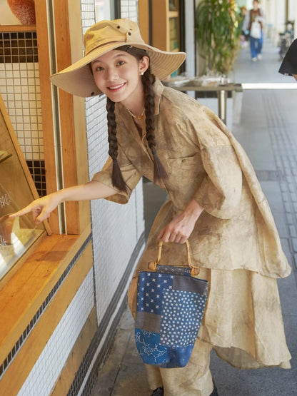 Jacquard Retro Chinese Style Loose Shirt & Pants Skirt Set Up【s0000002978】