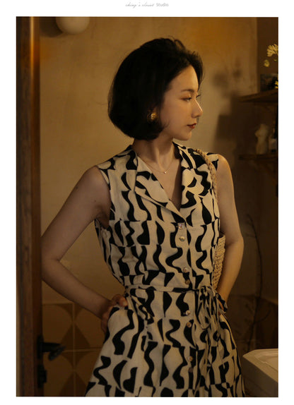 Geometric pattern classical dress