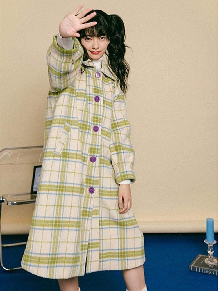 Long Sandwich Warm Tweed Coat【s0000006236】