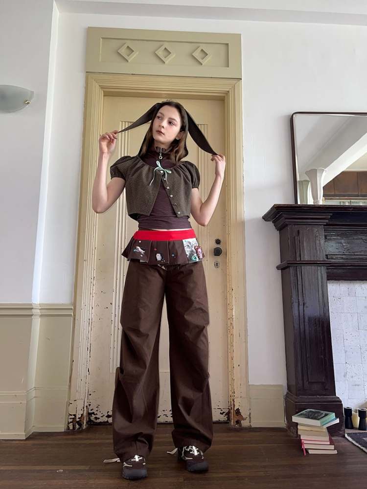 Bunny Ears Hooded Puff Sleeve Short Tops【s0000009033】