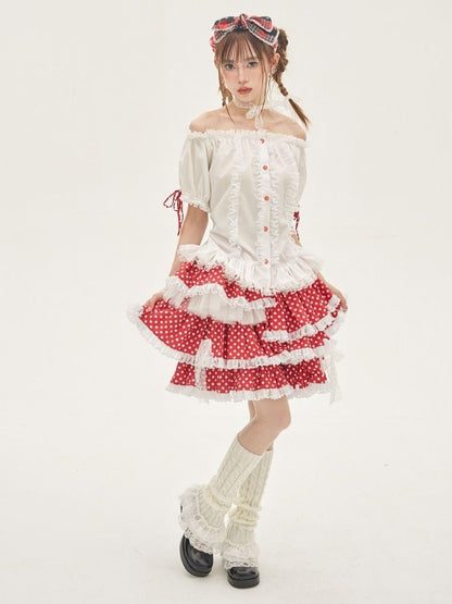 Ruffled Lace Blouse【s0000001876】