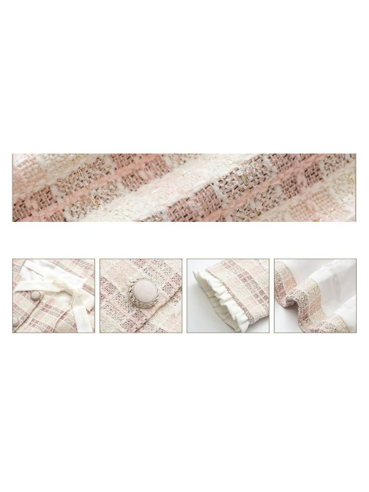 Fragrance Style Plaid Pleated Skirt Suit【s0000003452】