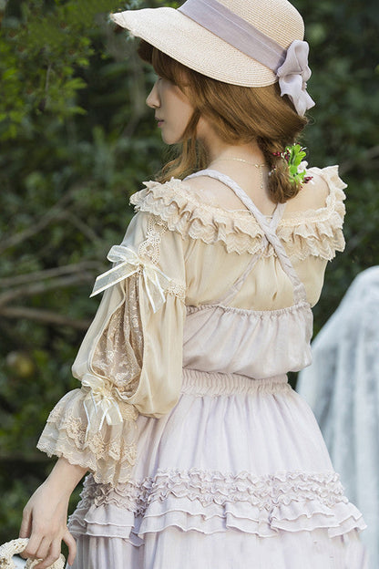 Boguta - Heidi Series - Classic Lace Puff Sleeves Blouse