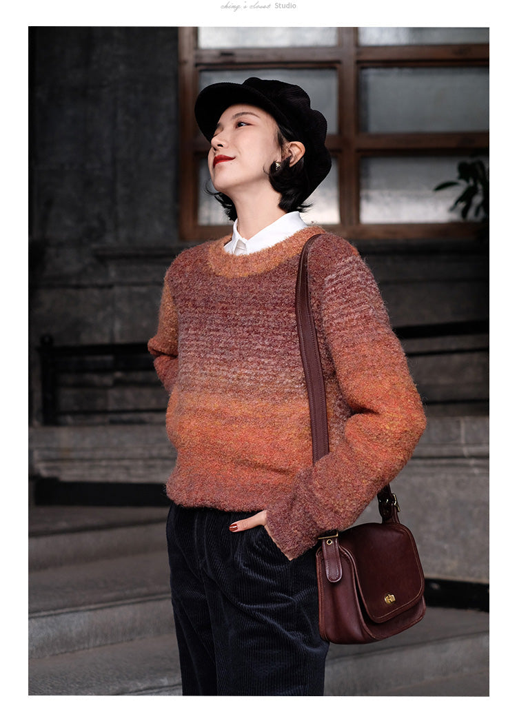 color gradation knit sweater