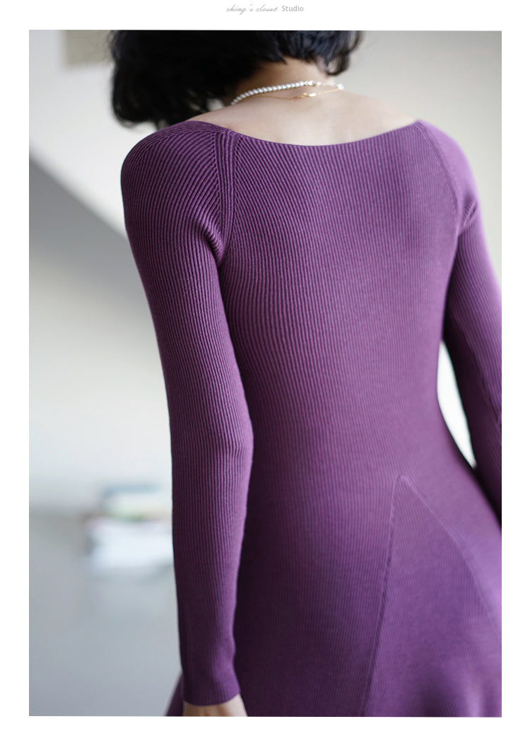 Lady's slim knit dress