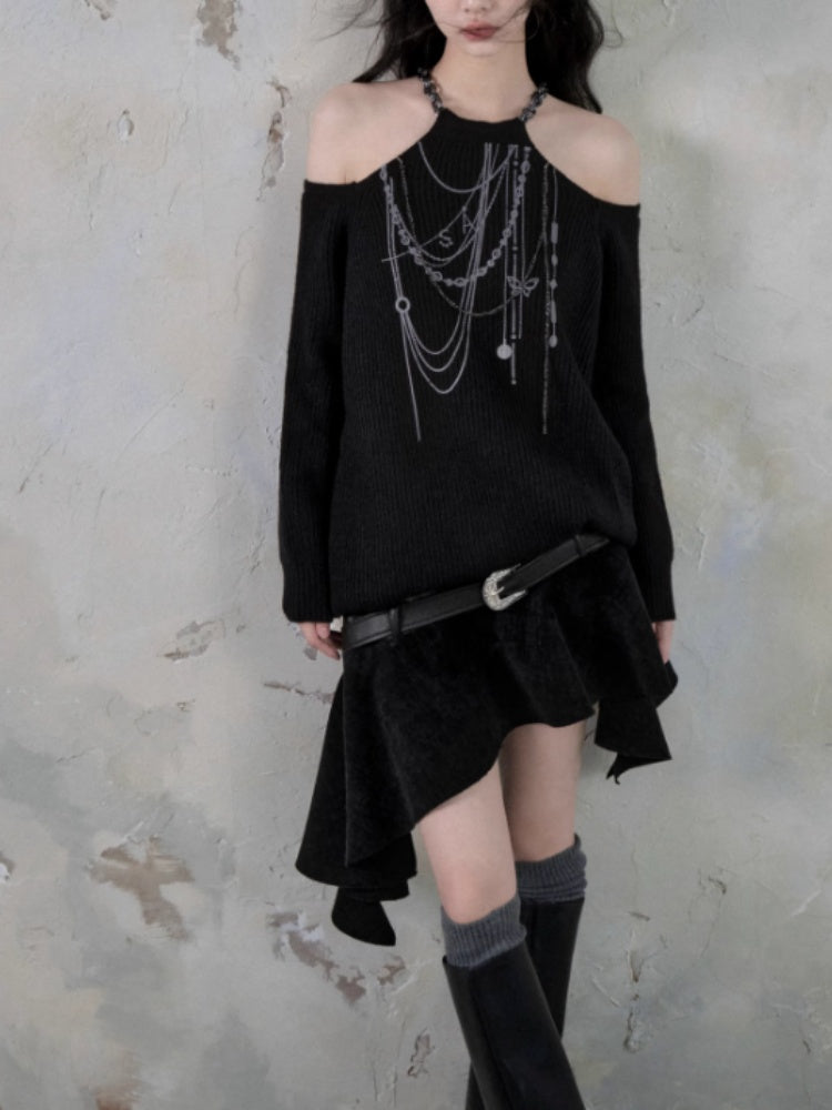 Belt Accent Irregular PU Leather Switching Mini Skirt【s0000004401】