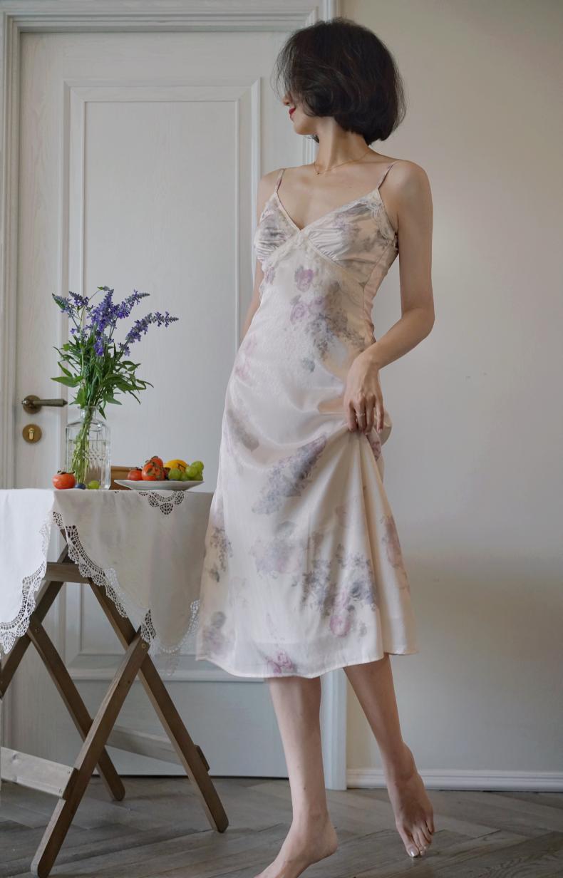 Floral watercolor camisole dress