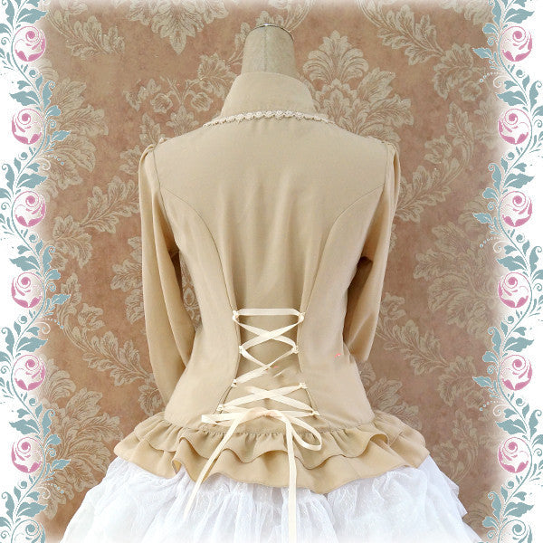 Strawberry Witch - Elegant Lace-Up Back Lolita Blouse