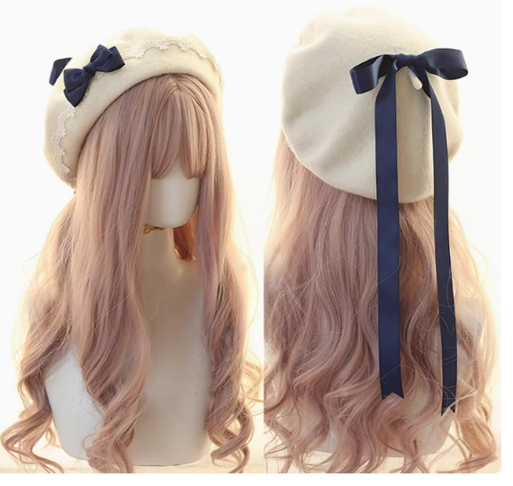 Xiaogui - Japanese Style Sweet Woolen Lolita Lace Beret